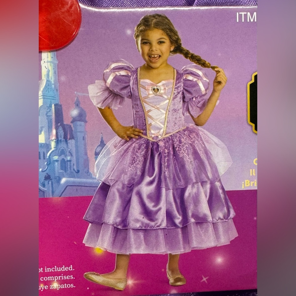 Disney Princess Majestic Rapunzel Girls Dress Pascal Shoulder Plush Medium 7-8
